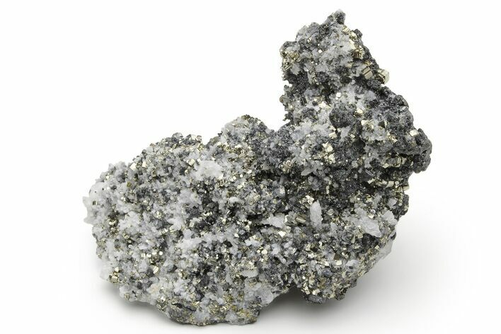 Gleaming, Striated Pyrite and Quartz on Sphalerite - Peru #233403